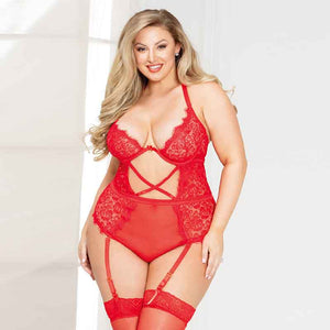 CONJUNTO LIGUERO | TALLA GRANDE | ROJO | NAN DiiP Secret - DiiP Secret Sex Shop Ecuador